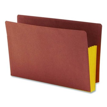 Smead 74688 3.5 in. Expansion Drop-Front End Tab File Pockets - Redrope/Yellow/Legal Size (10/Box)
