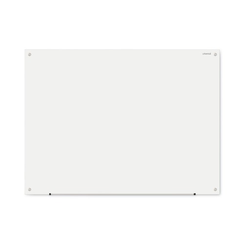 White Boards | Universal UNV43233 48 in. x 36 in. Frameless Glass Marker Board - White Surface image number 0