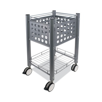 PRODUCTS | Vertiflex VF52002 13.75 in. x 15.5 in. x 26.25 in. 1 Shelf 1 Bin Metal Sidekick File Cart - Matte Gray