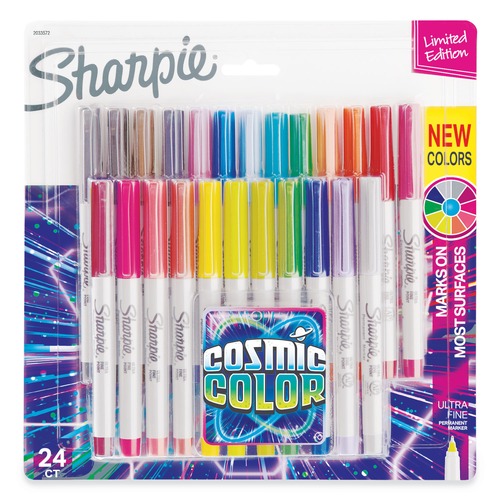 Permanent Markers | Sharpie 2033572 Cosmic Color Extra Fine Tip Permanent Markers - Assorted Colors (24/Set) image number 0