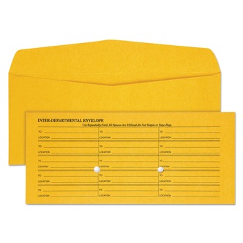ENVELOPES AND MAILERS | Quality Park QUA63262 4.5 x 10.38 Fold Flap Kraft Trade Size Interoffice Envelope - Brown Kraft (500/Box)