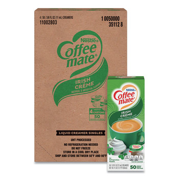 Coffee-Mate 11002803 0.38 oz. Mini Cups Liquid Coffee Creamer - Irish Cream (200/Carton)