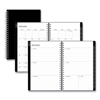 Blue Sky 111291 8 in. x 5 in. 12-Month (Jan-Dec 2026) Enterprise Weekly/Monthly Planner - Black Cover