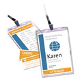 Label & Badge Holders | Avery 08520 4.25 in. x 6 in. Top Load Lanyard-Style Badge Holder with Laser/Inkjet Inserts - White (25/Pack) image number 1