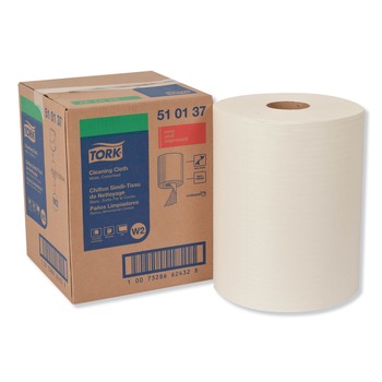 CLEANING AND SANITATION | Tork 510137 12.6 in. x 10 in. Cleaning Cloth - White (1/Carton)