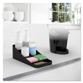 Breakroom Supplies | Mind Reader COMP7BLK 7.75 in. x 16 in. x 5.25 in. 7-Compartment Trove Coffee Condiment Organizer - Black image number 5