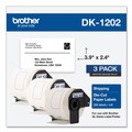 Labels | Brother DK12023PK 2.4 in. x 3.9 in. Die-Cut Shipping Labels - White (3/Pack) image number 0