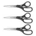 Arts & Crafts Supplies | Westcott 15585 8 in. Long 3.25 in. Cut Length KleenEarth Basic Plastic Handle Scissors - Straight Black Handle (3/Pack) image number 0