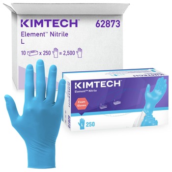 Ansell 62873 Kimtech Element Nitrile Exam Gloves - Large, Blue (2500/Carton)