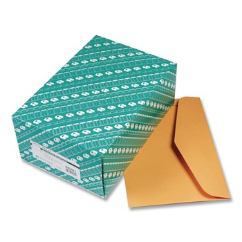 Quality Park QUA54301 #15 Hub Flap Gummed Closure 10 in. x 15 in. Open-Side Booklet Envelope - Brown Kraft (100/Box)