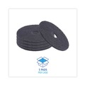 Just Launched | Boardwalk BWK4017BLA 17 in. Diameter Stripping Floor Pads - Black (5/Carton) image number 4