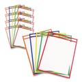 Sheet Protectors | C-Line 40620 Super Heavy-Duty Top Load 9 in. x 12 in. Insert Reusable Dry Erase Pockets - Clear Front, Assorted Border Colors (25/Box) image number 0