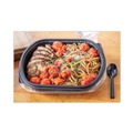 Food Trays, Containers, and Lids | Pactiv Corp. 0CN846360000 36 oz 9.38 x 8 x 1.5 Clearview Micromax Microwavable Plastic Container - Black (250/Carton) image number 2