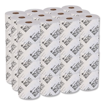 Georgia Pacific Professional 14448/01 Pacific Blue Basic 1-Ply Septic Safe High-Capacity Bathroom Tissue - White (1500/Roll, 48/Carton)