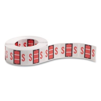 Smead 67089 1 in. x 1.25 in. S Color-Coded End Tab Filing Labels - White (1-Roll)