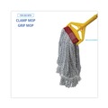 Labor Day Sale | Boardwalk BWK553 Rayon/Polyester Wide Floor Finish Mop Head - Large, White/Blue (12/Carton) image number 5