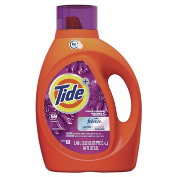 CLEANING AND SANITATION | Tide 87566 Plus Febreze 84 oz. Bottle HE Liquid Laundry Detergent - Spring and Renewal