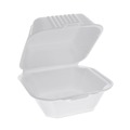 Food Service | Pactiv Corp. YHLW06000000 SmartLock 5.75 in. x 5.75 in. x 3.25 in. Sandwich Foam Hinged Lid Container - White (504/Carton) image number 0