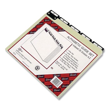 Smead 50576 1/5-Cut Tab A to Z 8.5 in. x 11 in. Alphabetic Top Tab Indexed File Guide Set - Green (25/Set)