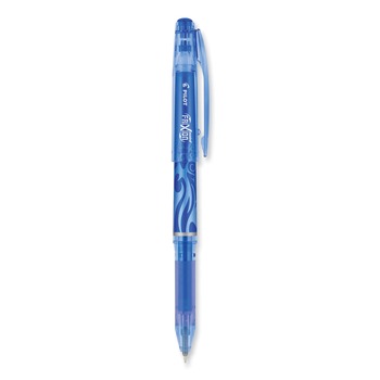 Pilot 31574 FriXion Stick Extra-Fine 0.5 mm Blue Ink Point Erasable Gel Pen - Blue/Silver/Transparent Blue Barrel (1-Dozen)