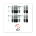 Pens | Universal 39724 0.7 mm. Medium Comfort Grip Retractable Gel Pen - Black Ink, Gray/Black/Silver Barrel (36/Pack) image number 4