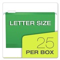 File Folders | Pendaflex 04152 1/5 BGR 1/5-Cut Tabs Colored Reinforced Hanging Folders - Letter Size/Bright Green (25/Box) image number 4