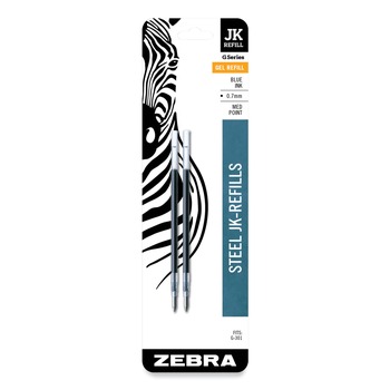 Zebra 88122 Medium Conical Tip Refill for Zebra JK G-301 Gel Rollerball Pens - Blue Ink (2/Pack)