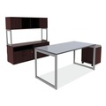 Office Filing Cabinets & Shelves | Alera ALELS593020MY Open Office Desk Series 29.5w x 19.13d x 22.78h Low Storage Cabinet Credenza - Mahogany image number 3