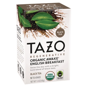 Tazo 10794522003034 1.4 oz. Tea Bags - Organic Awake English Breakfast (96/Carton)