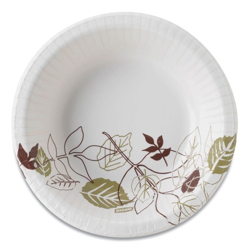 Just Launched | Dixie SX12PATH Pathways 12 oz. Heavyweight Paper Bowls - Green/Burgundy (1000/Carton) image number 0