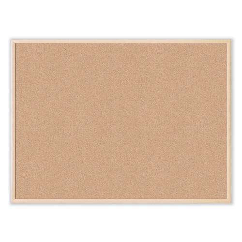 Bulletin Boards | U Brands 003U00-01 47 x 35 Cork Bulletin Board - Tan Surface/Birch Wood Frame image number 0