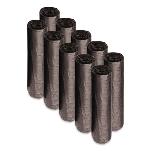 Trash Bags | Boardwalk H8048EKKR01 40 in. x 48 in. 45 gal. 1 mil Recycled Low-Density Polyethylene Can Liners - Black (100/Carton) image number 0