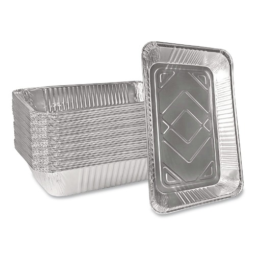  | Handi-Foil 201900 12.19 in. x 20.75 in. 60 Gauge Full-Size Deep Aluminum Steam Table Pans (50/Carton) image number 0