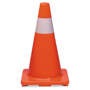  | Tatco 25500 10 in. x 10 in. x 18 in. Traffic Cone - Orange/Silver