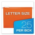 File Folders | Pendaflex 04152 1/5 ORA 1/5-Cut Tabs Colored Reinforced Hanging Letter Folders - Orange (25/Box) image number 4