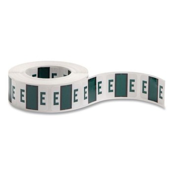 Smead 67075 1 in. x 1.25 in. E Color-Coded End Tab Filing Labels - White (500/Roll)