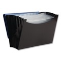 File Folders | Smead 70863 0.88 in. Expansion 1/6-Cut Tabs 12-Pocket Poly Expanding File - Letter Size/Black/Blue image number 0