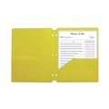 File Folders | C-Line 33936 11 in. x 8.5 in. 3-Hole Punch Two-Pocket Heavyweight Poly Portfolio Folder - Yellow (25/Box) image number 3