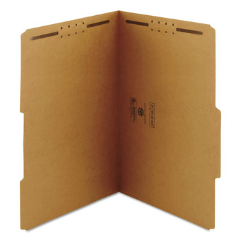 Smead 19880 0.75 in. Expansion 2/5-Cut Top Tab 11-pt Kraft Fastener Folders, 2 Fasteners - Legal Size/Kraft (50/Box)