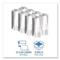 Trash & Waste Bins | Boardwalk H5645TCKR01 23 Gallon 0.9 mil 28 in. x 45 in. Perforated Roll Linear Low Density Can Liners - Clear (25 Bags/Roll, 8 Rolls/Carton) image number 5