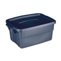 Cleaning Carts | Rubbermaid RMRT030003 10.63 in. x 15.69 in. x 7 in. 3 gal. Roughneck Storage Box - Dark Indigo Metallic image number 0