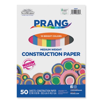 ART AND CRAFT PAPER | SunWorks 6507 Construction Paper, 58lb, 12 X 18, Assorted, 50/pack