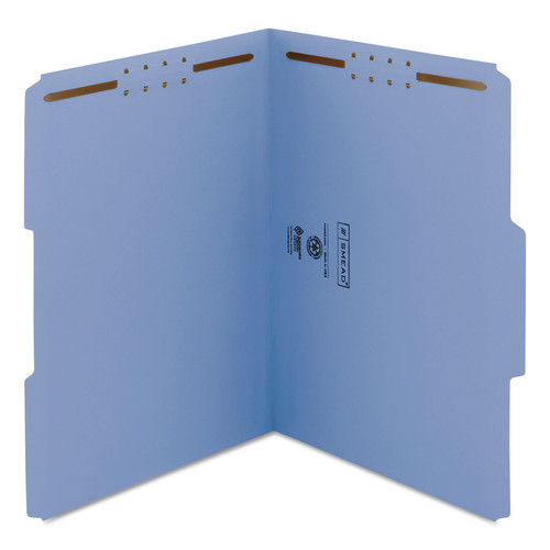 File Folders | Smead 12040 0.75 in. Expansion Top Tab Colored 2-Fastener Folders - Letter Size/Blue Exterior (50/Box) image number 0