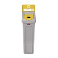 Trash & Waste Bins | Rubbermaid Commercial 2185052 Slim Jim Recycling Station Kit 1-Stream Bottles and Cans 23 gal Plastic Yellow/Gray image number 0