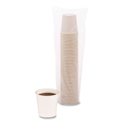 Cups and Lids | Boardwalk BWKWHT4HCUP 4 oz. Paper Hot Cups - White (20 Cups/Sleeve, 50 Sleeves/Carton) image number 0