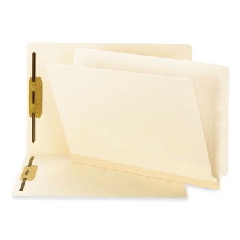 Smead 34105 0.75 in. Expansion 2 Fasteners Letter Size TUFF Laminated Fastener Folders with Reinforced Tab - Manila Exterior (50/Box)