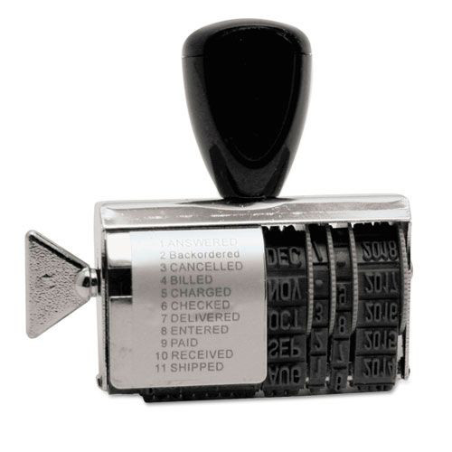 Stamps & Stamp Supplies | Trodat T2754 Conventional 2 in. x 0.38 in. Rubber 11-Message Dial-A-Phrase Date Stamp image number 0