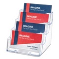 Desktop Organizers | Deflecto 70841 3.94 in. x 3.5 in. x 3.75 in. Plastic 4-Pocket Business Card Holder - Clear image number 4