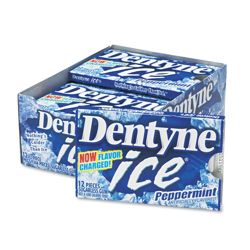 Snacks | Dentyne Ice 00 12546 31254 00 Peppermint Flavor Sugarless Gum (9/Box) image number 0