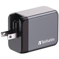 Back to School Sale | Verbatim 32202 100 Watts 4-Port GaN Wall Charger - Black/Gray image number 1